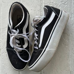Vans size 6 black and white platforms